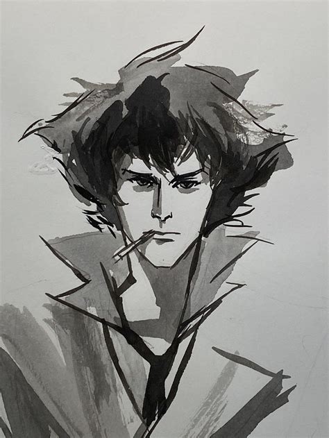 Spike Spiegel Cowboy Bebop Original Art Sketch 6 X 9 Etsy In 2024