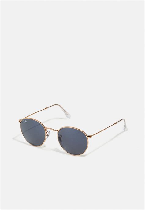 Ray Ban Round Metal Unisex Zonnebril Rose Gold Coloured