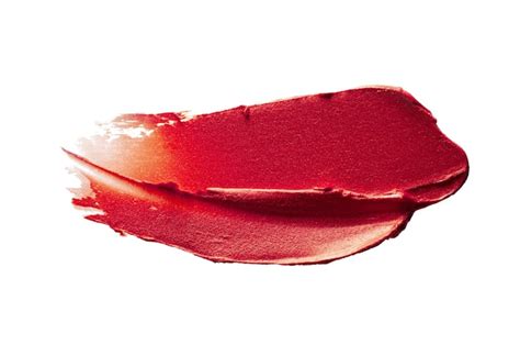 Premium Photo Lipstick Red Smudge Swatch Isolated On White Background