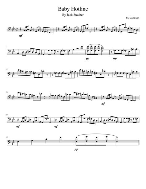 Baby Hotline by Jack Stauber Sheet music for Trombone (Solo) | Musescore.com