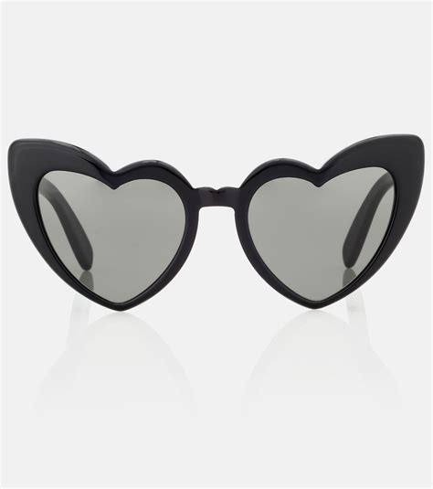 Sl 181 Loulou Heart Shaped Sunglasses In Black Saint Laurent Mytheresa