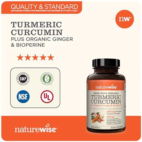 NatureWise Curcumin Turmeric 2250mg 95 Curcuminoids BioPerine