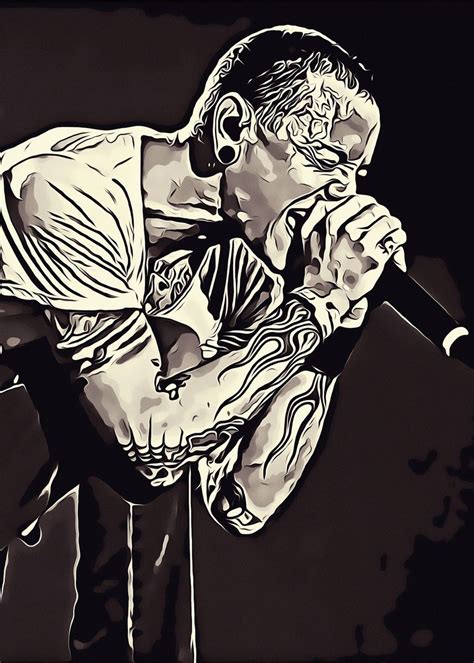 PopArt Chester Bennington Poster Picture Metal Print Paint By