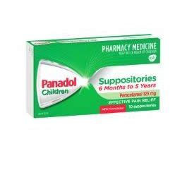 Panadol Children Suppositories 6 Months - 5 Years, 125mg 10 Pack ...