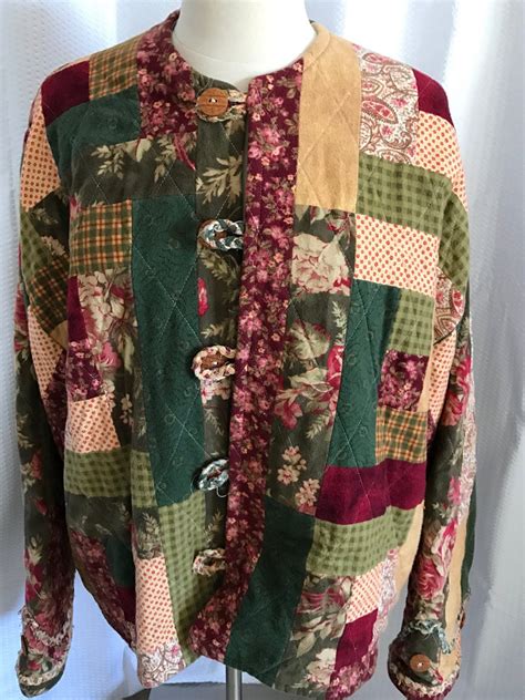 Handmade Quilted Jacket Plus Size 1xl 2xl One Of A Kind Coat Etsy