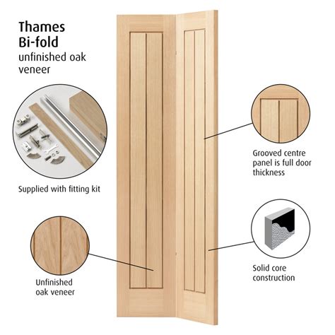 Thames Original Oak Bi Fold Door Unfinished X X Mm Toolstation