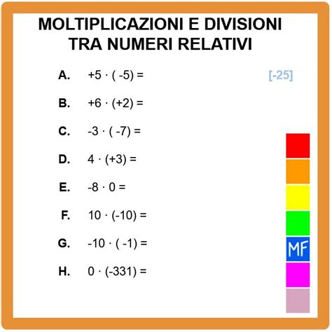 Moltiplicazione E Divisione Tra Numeri Relativi Matematica Facile