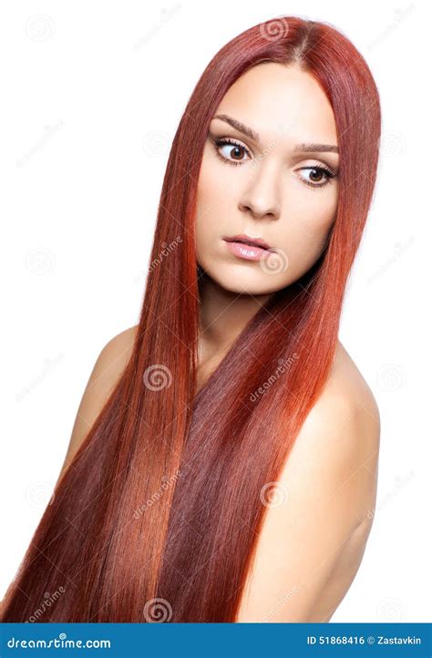 Woman With Long Red Hair Stock Photo Image Of Fashion 51868416