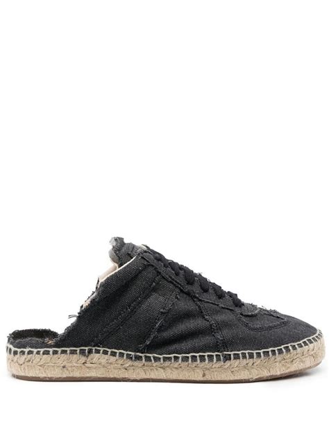 Maison Margiela Lace Up Distressed Mules Maison Margiela Espadrille