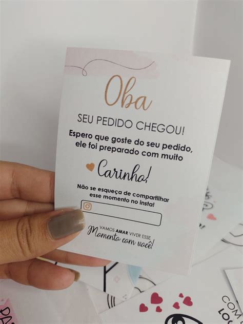 Mini Panfleto Oba Seu Pedido Chegou Cart O De Agradecime