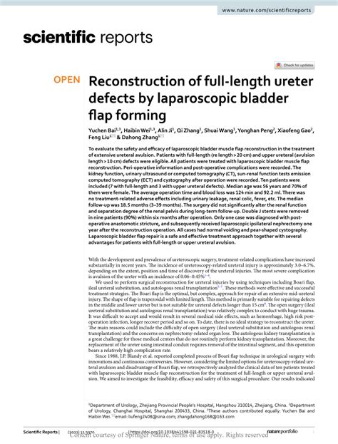 Pdf Reconstruction Of Full Length Ureter Defects By Laparoscopic