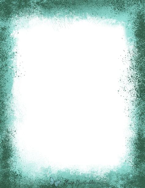 Printable Aqua Grunge Page Border