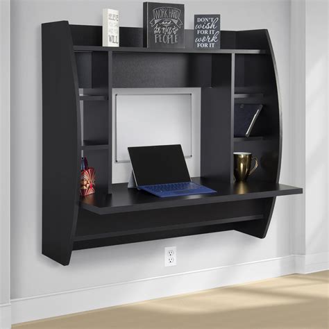 Best Choice Products Wall Mount Floating Computer Desk With Storage