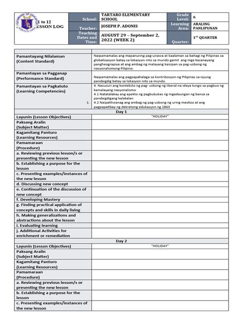 Dll Araling Panlipunan 6 Q1 W2 Pdf