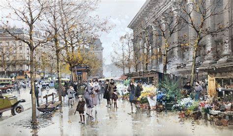 Galien Laloue Peinture Paris Le March Aux Fleurs De La Madeleine