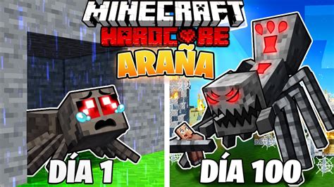 Sobreviví 100 DÍAS como una ARAÑA en Minecraft Hardcore YouTube