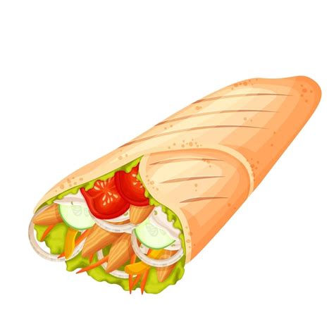 Premium Vector Shawarma Or Chicken Wrap Icon