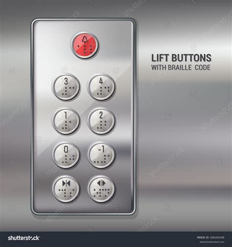 Lift Push Buttons Numbers Braille Code Stock Vector Royalty Free