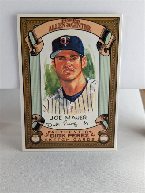 2007 Topps Allen Ginter Joe Mauer Minn Twins Dick Perez Sketch Card