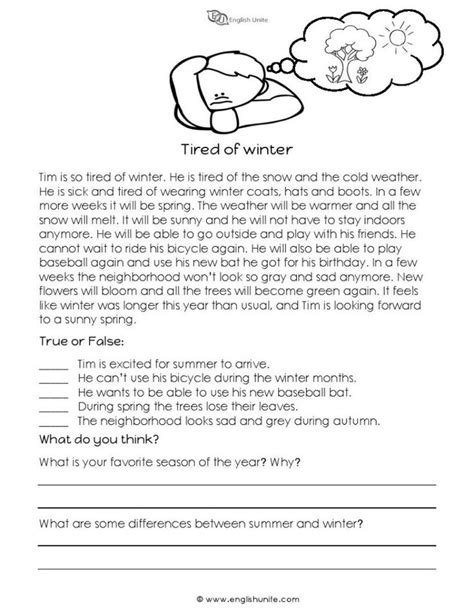 Short Stories Archives English Unite Reading Comprehension Worksheets First Grade Reading