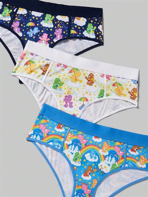 Romwe X Care Bears Plus Size Cartoon Printed Triangle Underwear Set