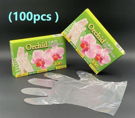 🔥🔥 Orchid Hand Plastic Glove Free Size Hdpe Disposable Glove