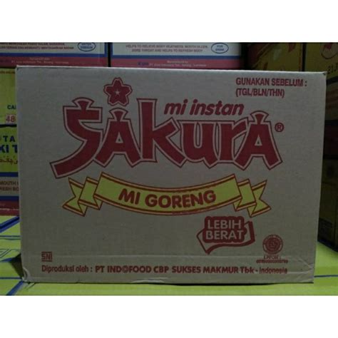 Jual Mie Goreng Sakura 1 Dus Isi 40 Pcs Shopee Indonesia