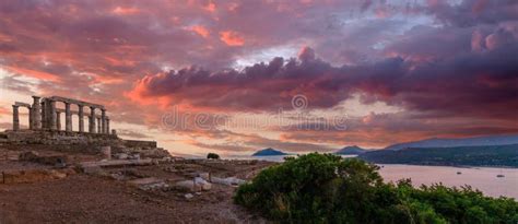 Templo De Posidon Sounio Grecia Imagen De Archivo Imagen De Playa