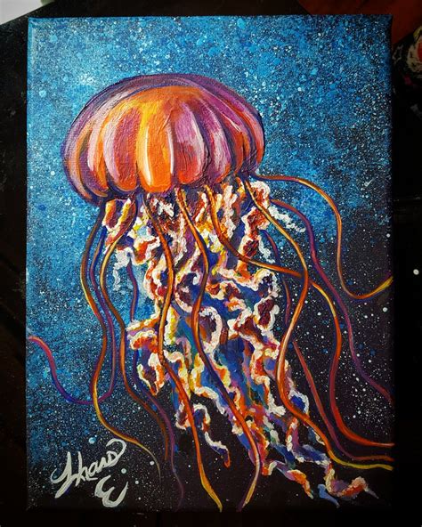 Acrylic Painting Jellyfish Painting Watercolor