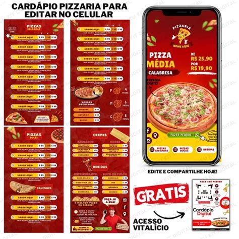 Cardápio Digital Interativo Para Pizzarias Flyer Qr Code MercadoLivre