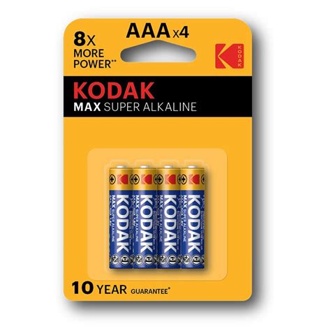 Buy Kodak Max Super Alkaline AAA Batteries (Pkt/4pc) Online @ AED 12 ...