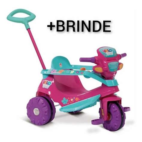 Motoca Triciclo Infantil Velo Baby Empurrador Bandeirante