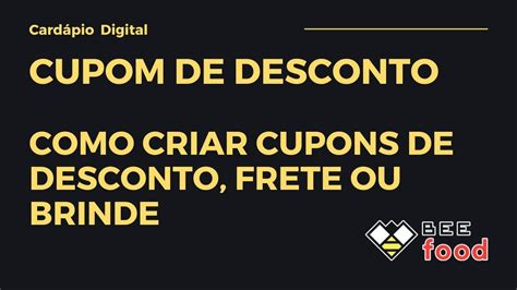 Como Cadastrar Cupons De Desconto Para Utilizar No Card Pio Digital