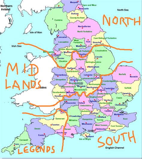 Map Uk North South Divide Direct Map