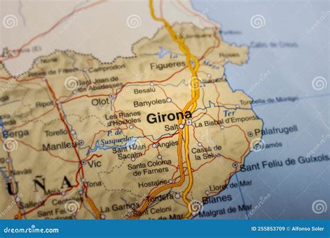 Girona Highlighted on a Map of Spain Stock Image - Image of spain ...