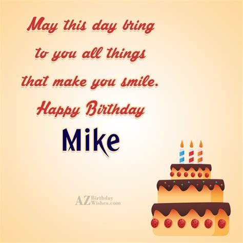 Happy Birthday Mike - AZBirthdayWishes.com