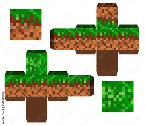 Minecraft Papercraft Grass Block