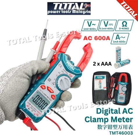 TOTAL Digital AC Clamp Meter AC 600A 数字钳型万用表 TMT46003 Shopee Malaysia