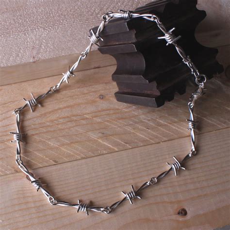 Barbed Wire Necklace In Solid Silver