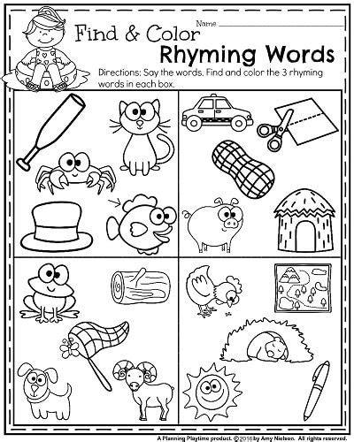 Summer Kindergarten Worksheets Planning Playtime Summer Kindergarten Rhyming Worksheet