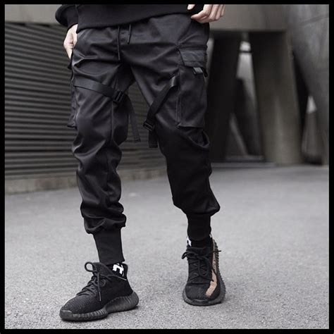 Techwear Black Cargo Jogger Pants Men Streetwear Tech Wear Etsy