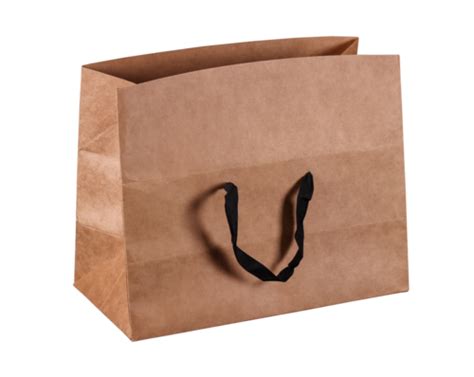 Sac Boxbag Atlanta Papier Kraft Gr Naturel Poign Es Ruban Noir