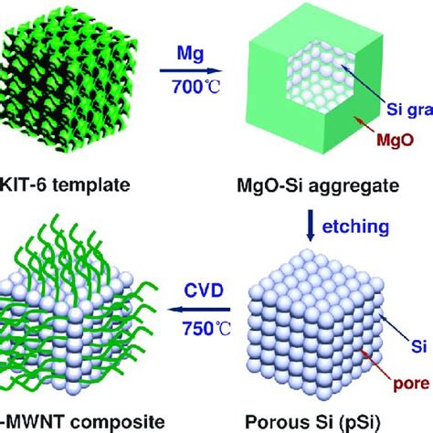 Scheme Schematic Procedure For The Synthesis Of The D Porous Si Mwnt