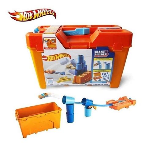 Hot Wheels Track Builder Kit Completo Mattel Box Laranja Game Esportes Divers O