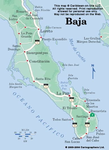 Baja Peninsula Map (Mexico-On-Line)