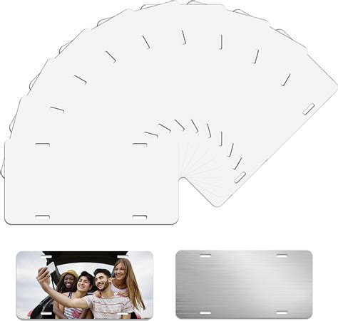 Sinkaa 10 Pack Sublimation License Plate Blanks 12x6 X 045mm Heat Thermal Transfer Sheet