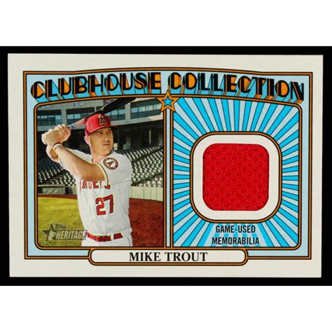 Mike Trout Topps Heritage Clubhouse Collection Relics Ccrmt