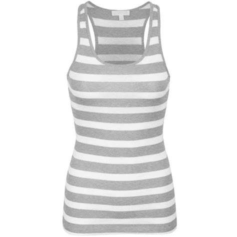 Kogmo Womens Cotton Stripe Ribbed Racerback Tank Top