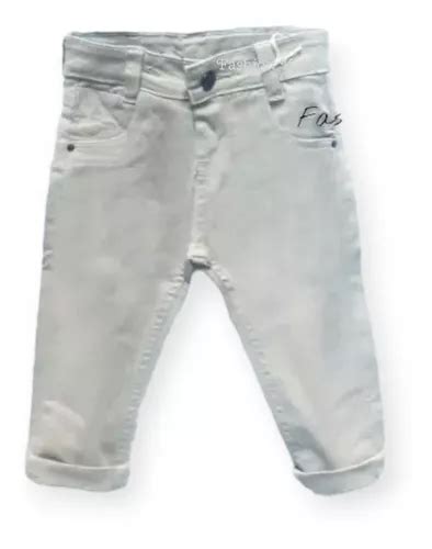 Calça Jeans Bege Nude Caque Bebê Menino 9 Meses Á 3 Anos Parcelamento sem juros