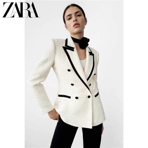 Zara New Womens Clothing Contrast Color Trim Texture Professional